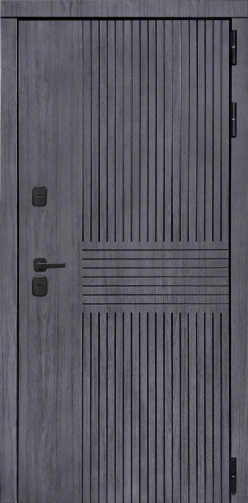 Входная дверь ДвериПРО Берген ФЛ-185 (10мм, ПВХ Ясень белый) DPRO226077 внешняя сторона